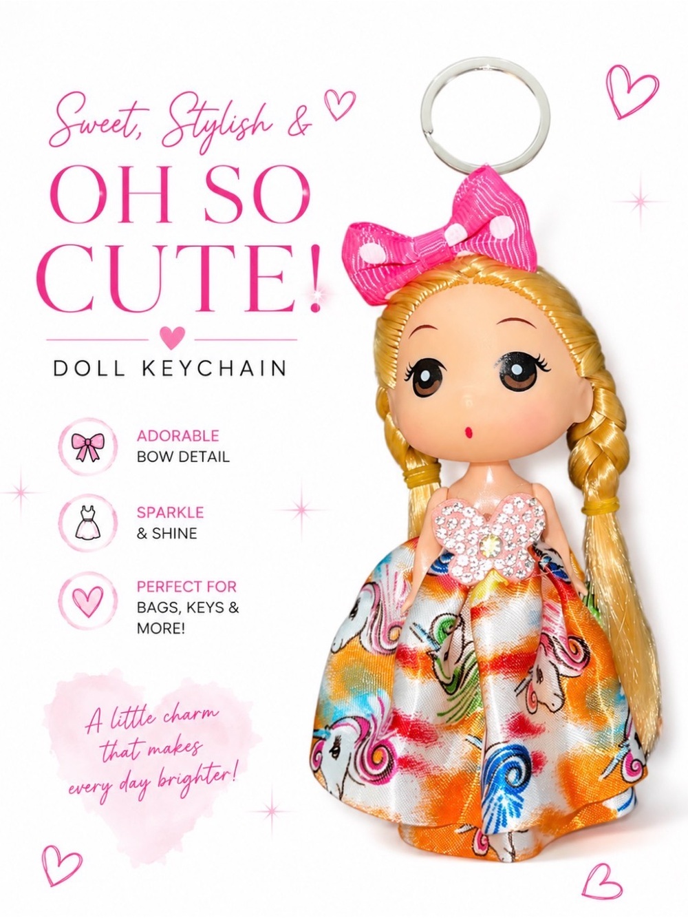 SWEET STYLISH OH SO CUTE DOLL KEYCHAIN BAGCHARM